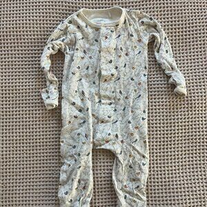 Simply "magnetic me" footie 3-6Mo floral pattern with birds